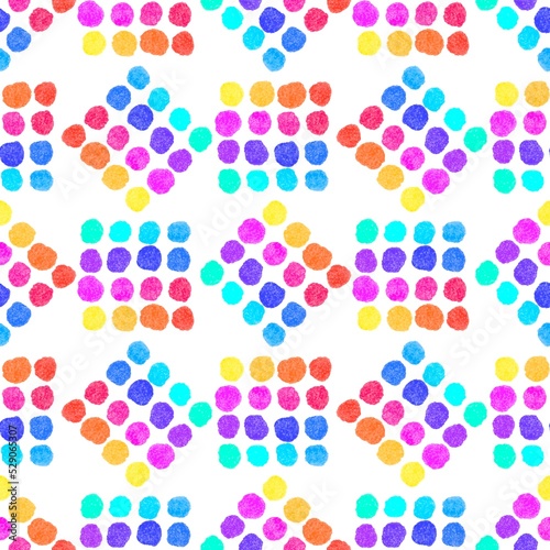 Watercolor polka dots seamless circle geometric pattern for kids clothes print and accessories and fabrics