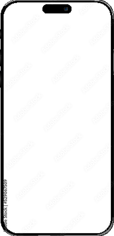New modern realistic front view black smart phone mockup isolated on white. Cellphone mobile template. Vector illustration New modern realistic front view black smart phone mockup isolated on white. Cellphone mobile template. Vector illustration