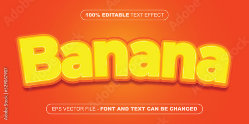 banana fruit 3d editable text effect