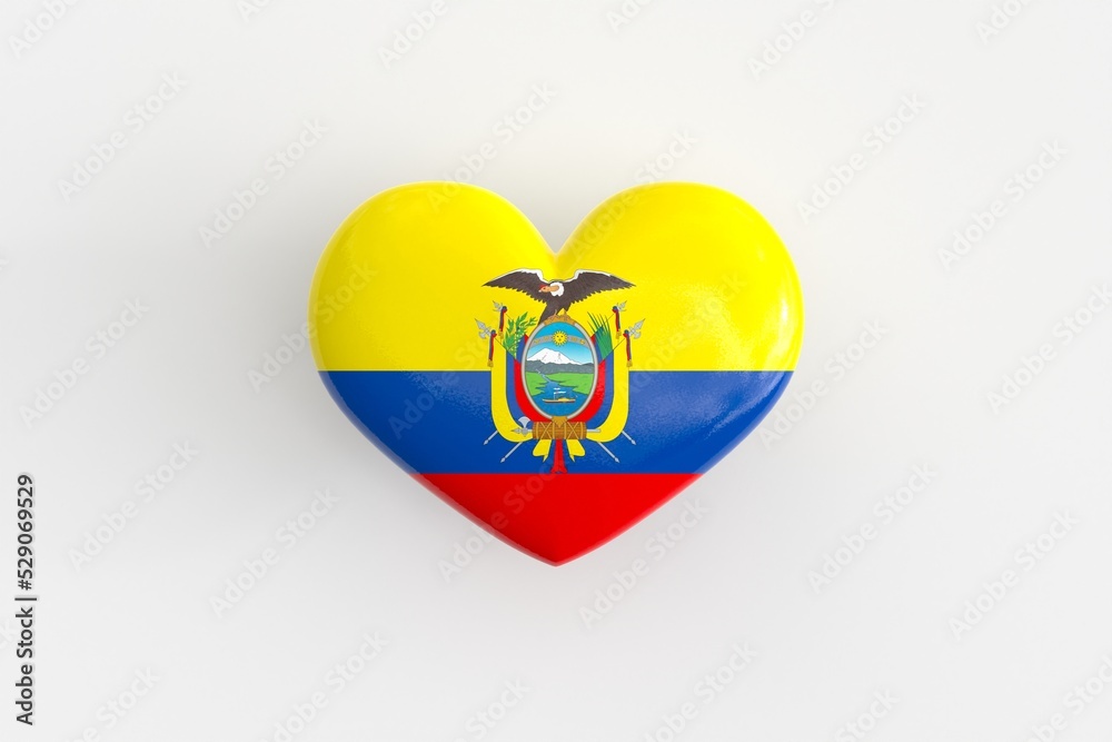 Ecuadorian souvenir - a heart-shaped badge with the national flag of