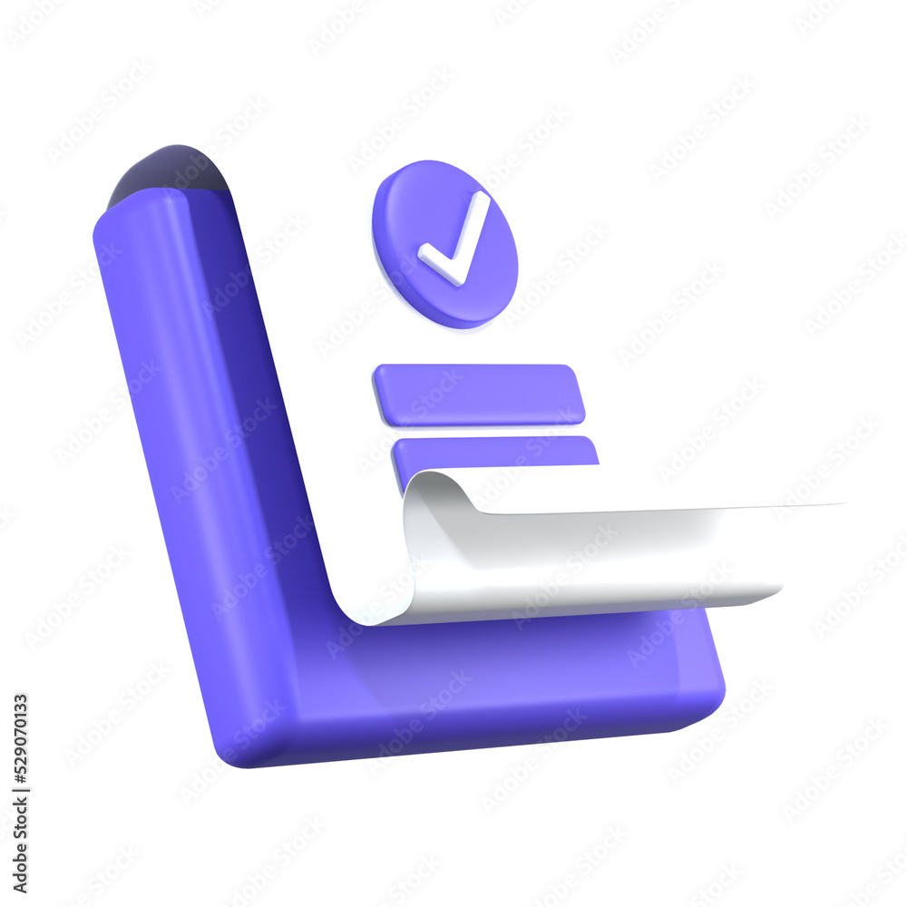 3d render blue verified document minimalist icon 3d render blue verified document minimalist icon