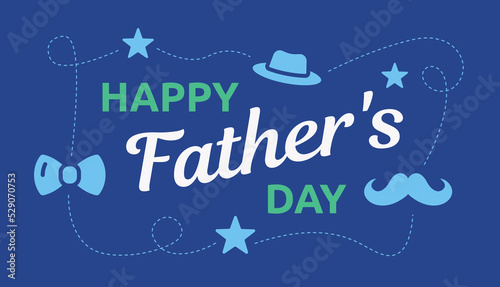 Happy Father's Day greeting card, banner, poster vector illustration.