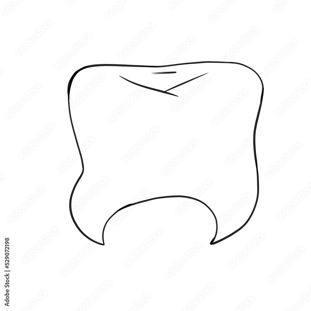 Human tooth for halloween, line illustration Human tooth for halloween, line illustration