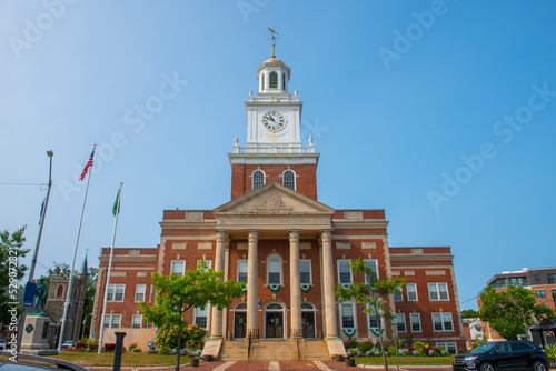 Dover City Hall at 288 Central Avenue in historic city center of Dover, New Hampshire NH, USA.  photo