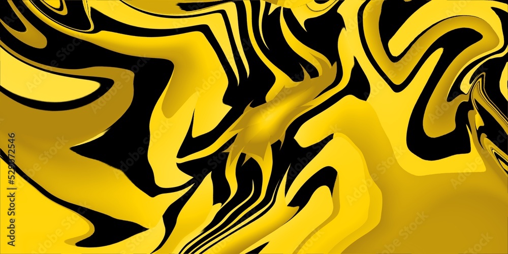 Obraz premium Abstract yellow and black wavy background, yellow abstract liquify background 