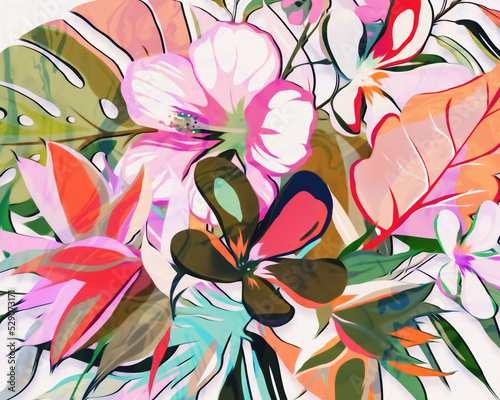 Tropical Garden - Abstract Botanical Artwork 