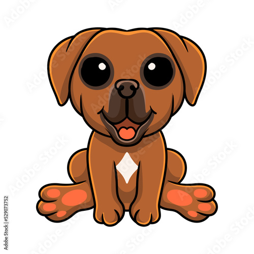 Cute tosa inu cartoon sitting