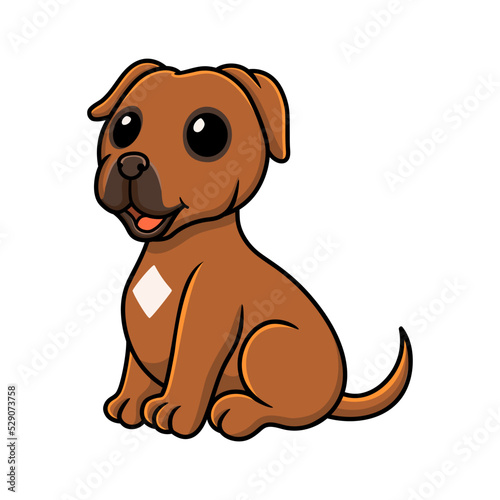 Cute tosa inu cartoon sitting