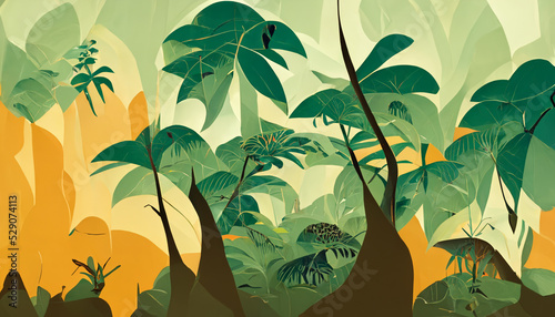 Wallpaper Mural green vector floral leaf Torontodigital.ca