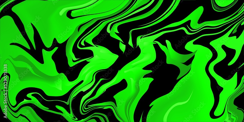 Abstract green and black wavy background, green abstract liquify background. poison green background	