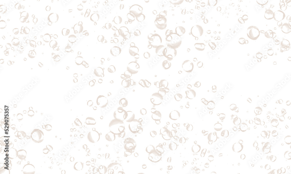 white background with brown water bubbles