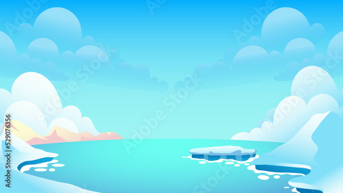 Photo South pole vector illustration background