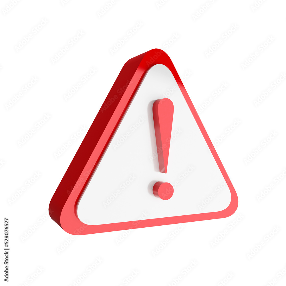3d render png illustration of red reminder icon. Attention alert alarm symbol. Notice of danger or warning. 3d render png illustration of red reminder icon. Attention alert alarm symbol. Notice of danger or warning.