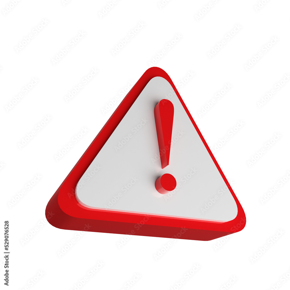 3d render png illustration of red reminder icon. Attention alert alarm symbol. Notice of danger or warning. 3d render png illustration of red reminder icon. Attention alert alarm symbol. Notice of danger or warning.