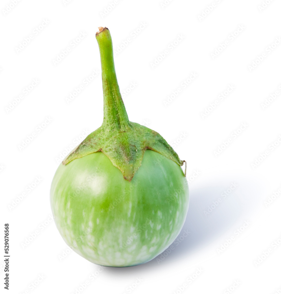 Green eggplant isolated on a white background and Clipping Path. Green eggplant isolated on a white background and Clipping Path.