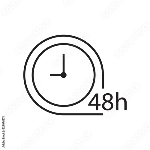Free Download 48 hours icon design. round up to 48 hrs work time effect icon.  isolated on White background.  - GFXLoad