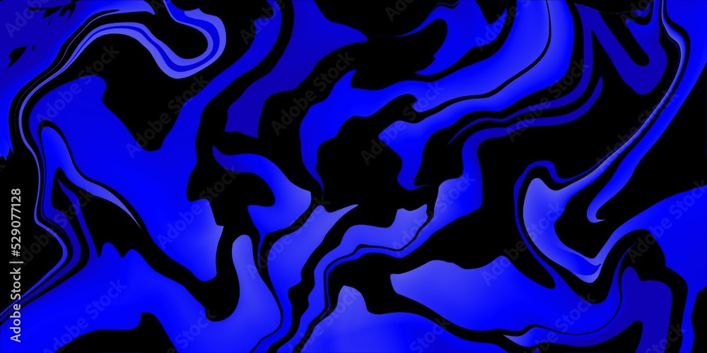 Dark blue and black wavy background, blue abstract liquify background.