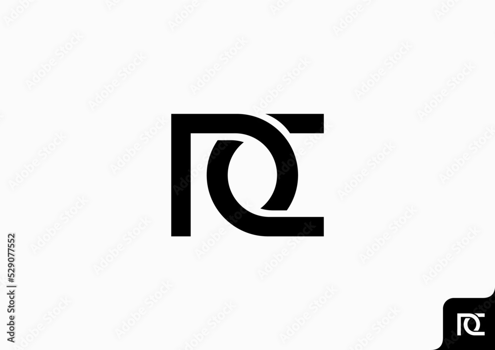 Letter RC logo design flat icon Letter RC logo design flat icon