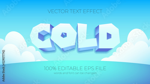 cold text effect style, EPS editable text effect