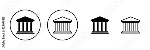 Bank icon vector. Bank sign and symbol, museum, university