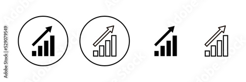 Growing graph icon vector. Chart sign and symbol. diagram icon