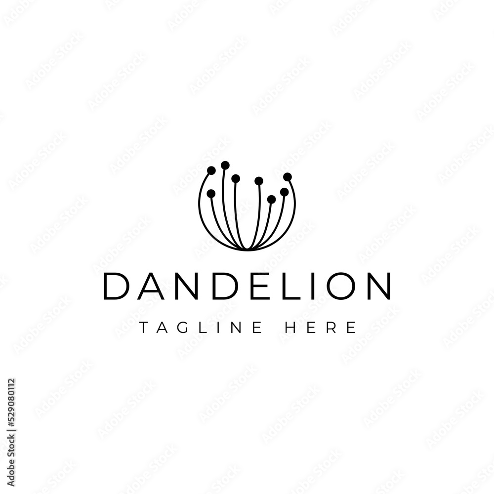 Fototapeta premium beautiful dandelion logo design