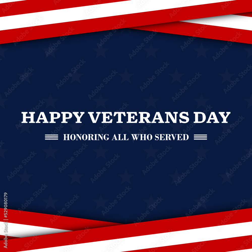 Fototapeta premium Veterans day with American flag, modern design