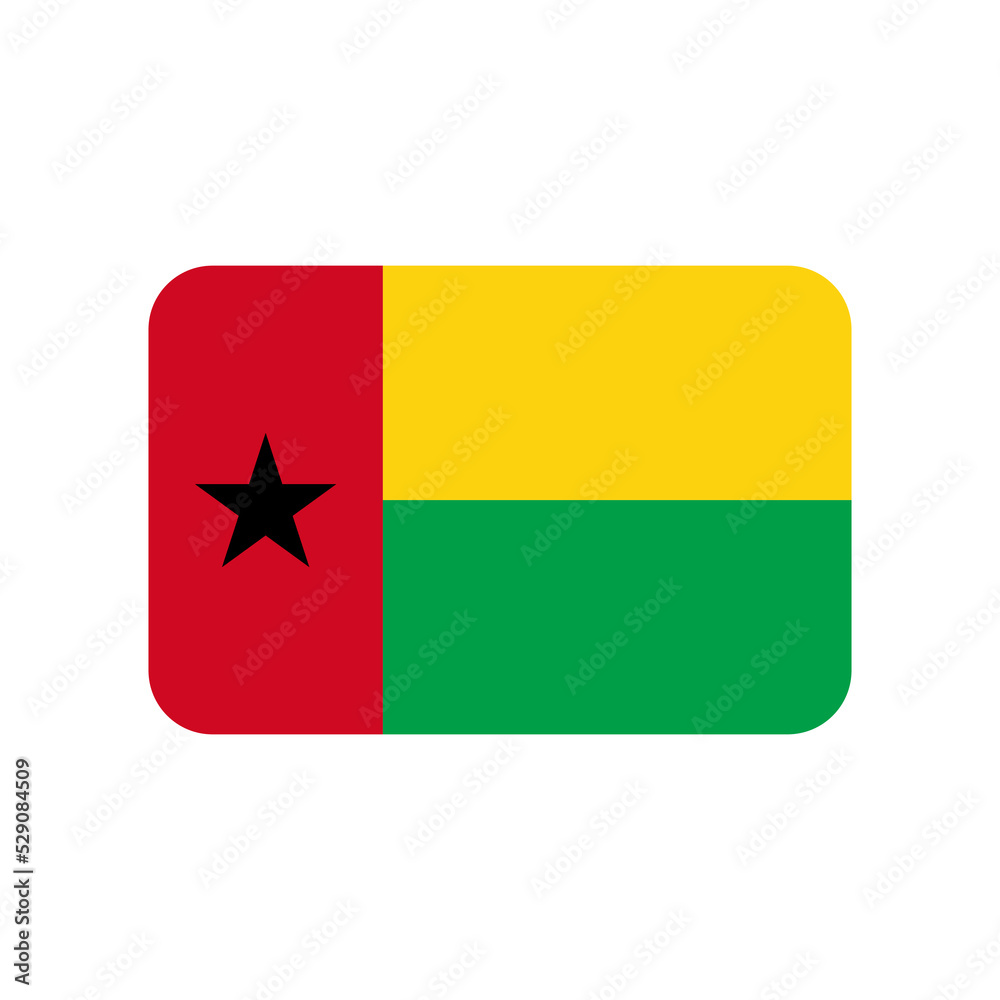 Guinea Bissau vector flag on white background Guinea Bissau vector flag on white background