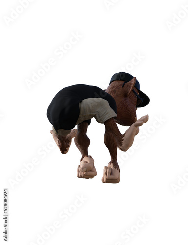 Monkey character. Toon Monkey poses for your composition. 3D rendering - illustration PNG.