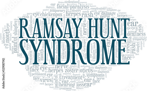Ramsay Hunt Syndrome word cloud conceptual design isolated on white background.