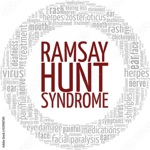 Ramsay Hunt Syndrome word cloud conceptual design isolated on white background. photo