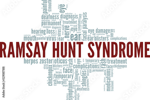 Ramsay Hunt Syndrome word cloud conceptual design isolated on white background. photo
