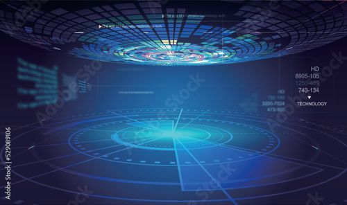 Abstract science and technology concept background of futuristic sci-fi scene