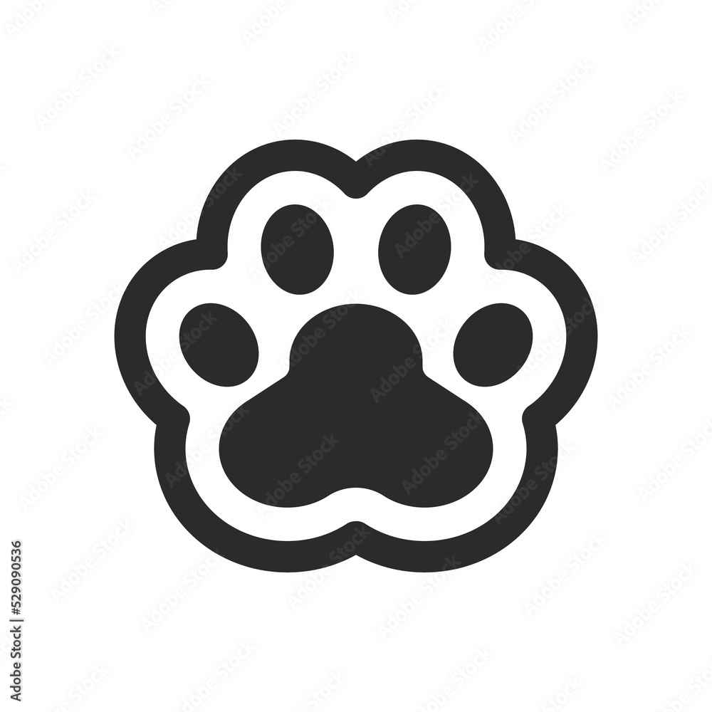 Dog and cat paws with sharp claws. cute animal footprints Dog and cat paws with sharp claws. cute animal footprints