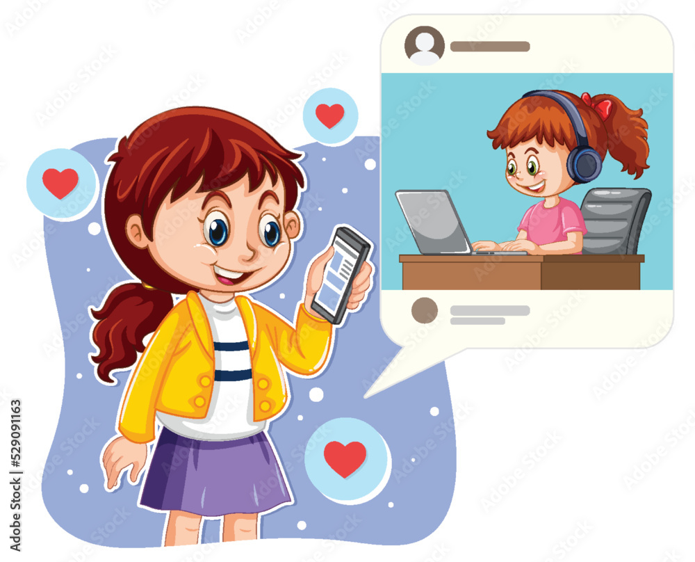 A girl browsing social media A girl browsing social media