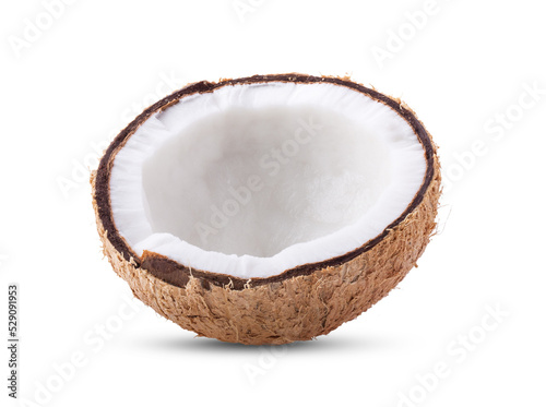 Half coconut isolated on transparent (PNG)