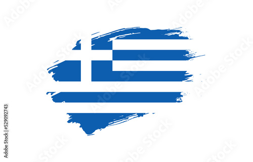 Creative hand drawn grunge brushed flag of Greece with solid background