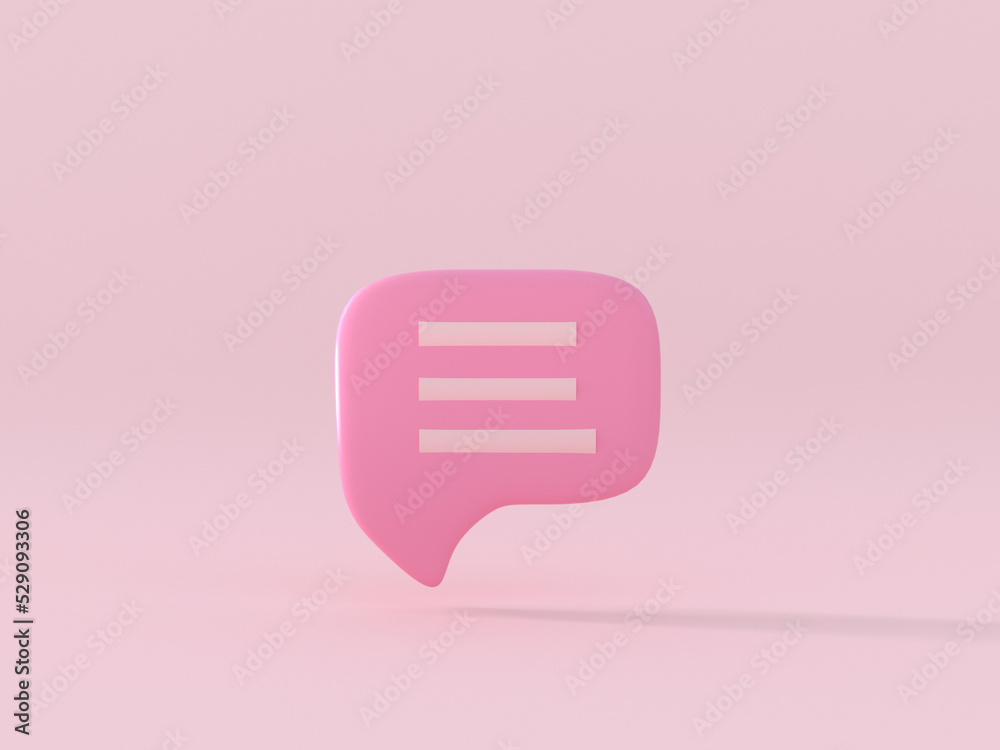 pink scene abstract object message icon 3d rendering pink scene abstract object message icon 3d rendering