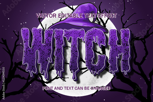 witch font typography lettering 3d editable text effect font style template halloween background