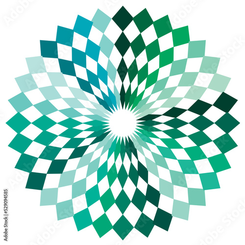 CUBE POINTED IN CIRCULAR COLORFUL DESIGN