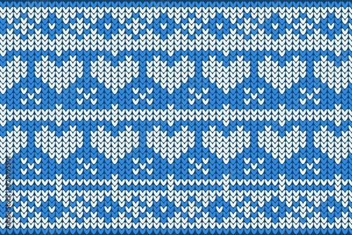 Knitting Christmas vector background snowflakes