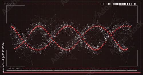 Red spiral dna pattern on screen