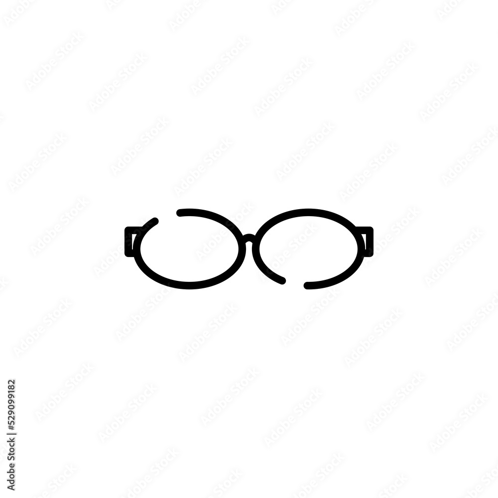 Glasses, Sunglasses, Eyeglasses, Spectacles Line Icon Vector Illustration Logo Template. Suitable For Many Purposes.