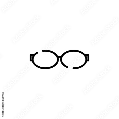 Glasses, Sunglasses, Eyeglasses, Spectacles Line Icon Vector Illustration Logo Template. Suitable For Many Purposes.