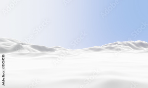 Snow terrain. White cold environment.