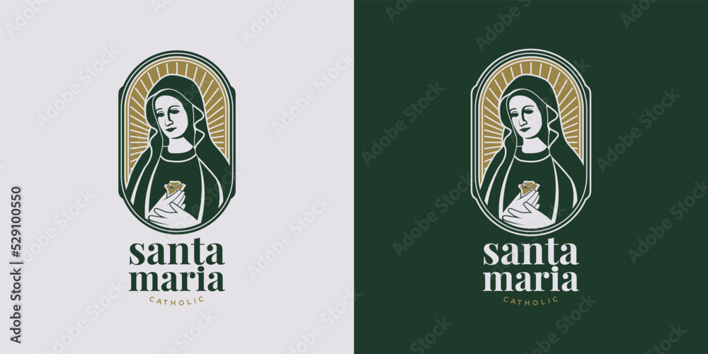 Ταπετσαρία Santa maria catholic modern logo design inspiration