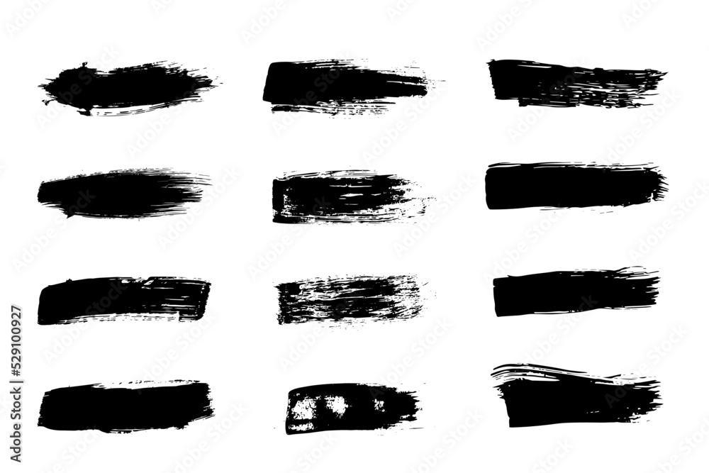 Set of vector brush strokes