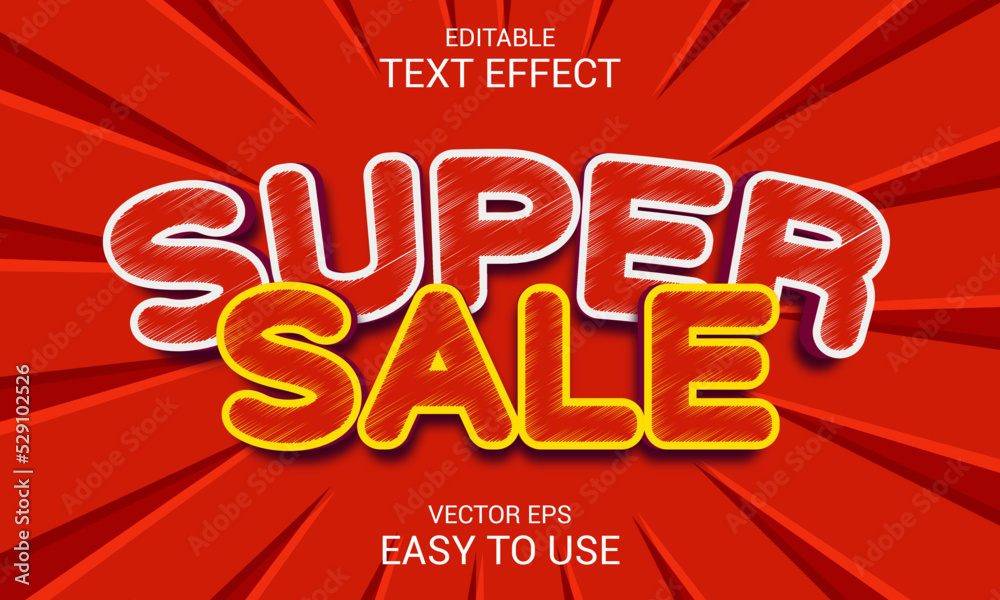 Comic style Editable 3d text effect style 