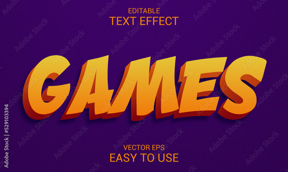 Game comic style Editable 3d text effect style Game comic style Editable 3d text effect style