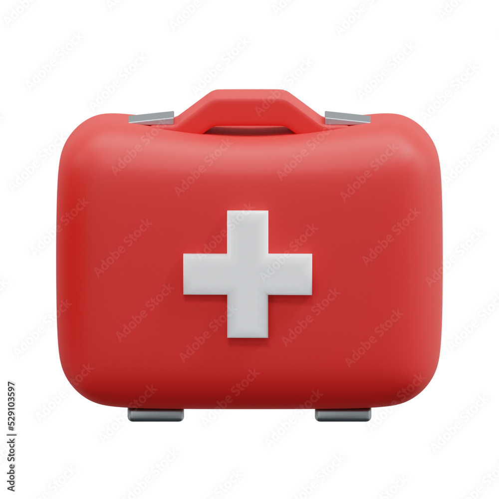 Fototapeta premium 3d render first aid kit icon